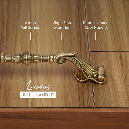 Image of LAPO 10 Inch Dhanush Main Door Handle for Home, Pull Handle for Wooden and Glass Doors, Antique Finish, Corrosion Resistant, 3 Years Warranty, Pack of 2