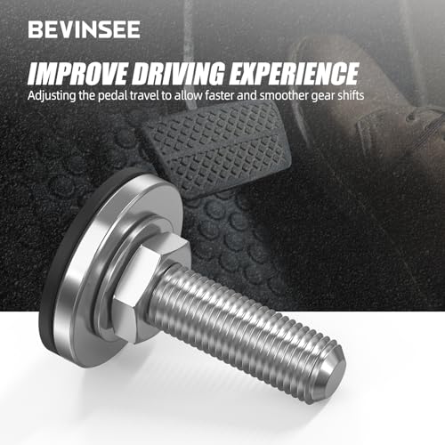 Image of Bevinsee Car Clutch Stop Compatible with BWM 3 Series E46 E30 E36, 5 Series E39, 325i 325xi 330i 328i M3 Z3 Z4, Clutch Pedal Stop, Nylon & Stainless Steel
