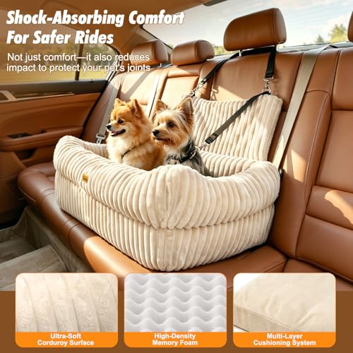 Pawaboo Dog Car Seat Bed with Memory Foam