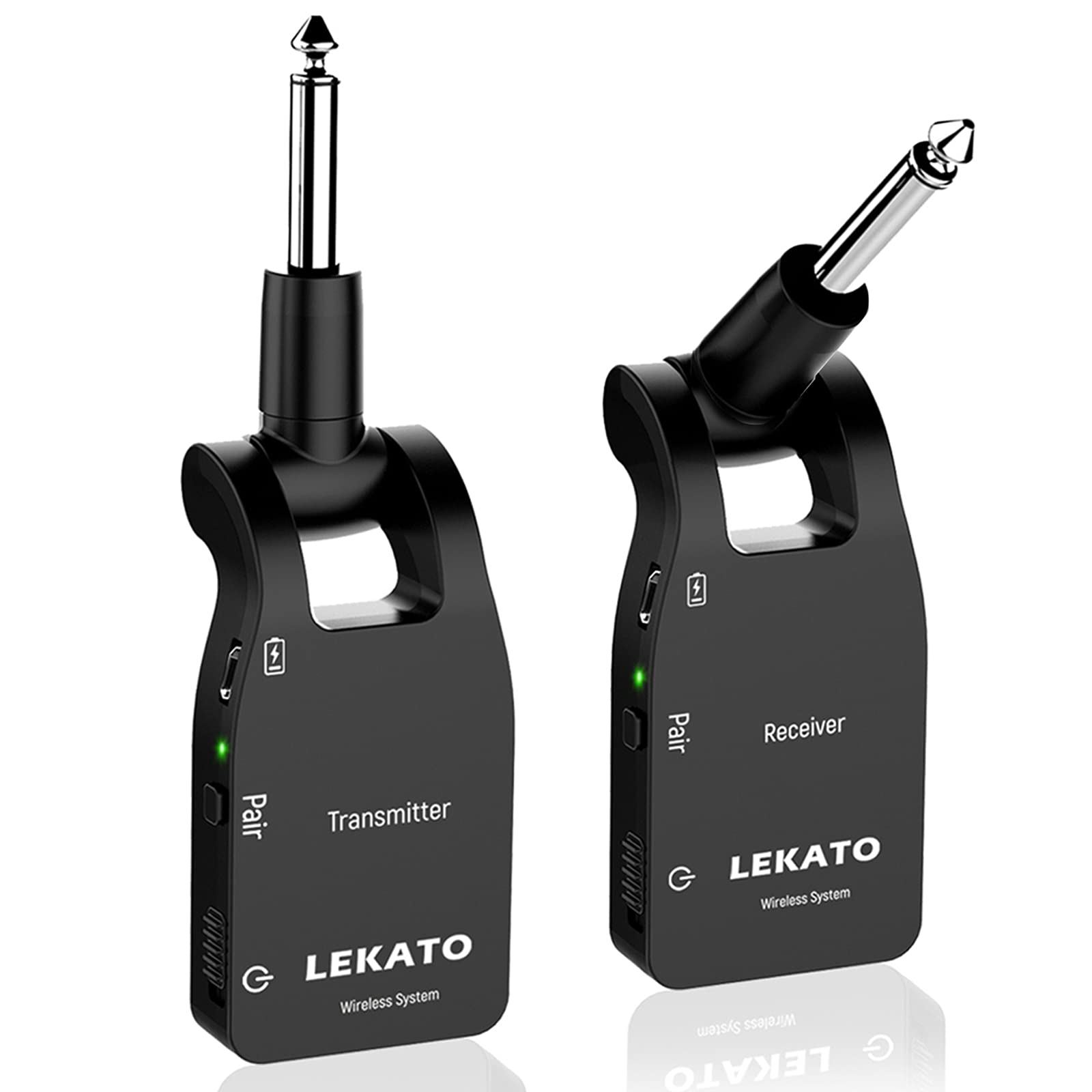 Guitar Transmitter Receiver, LEKATO 2.4GHz Wireless Guitar System Rechargeable Digital Guitar