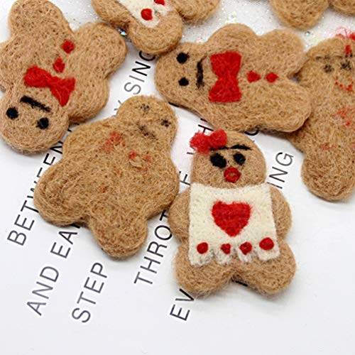 KESYOO 5 PeÃ§as Enfeites de PÃ£o de Gengibre de Feltro de Feltro Homem de Biscoito Diy Artesanato Ãr