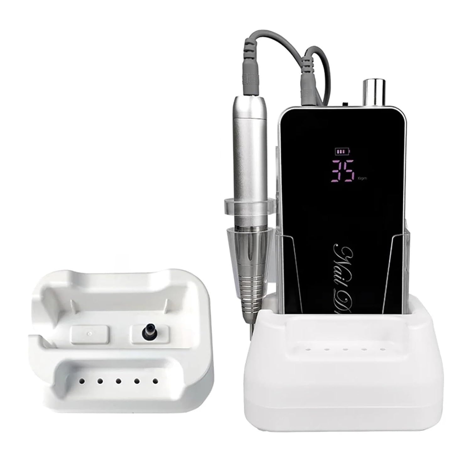 Nail Drill Brushless Desktop Machine Rechargeable Cordless Manicure Pedicure Set For Equipment(DEEP BLUE)