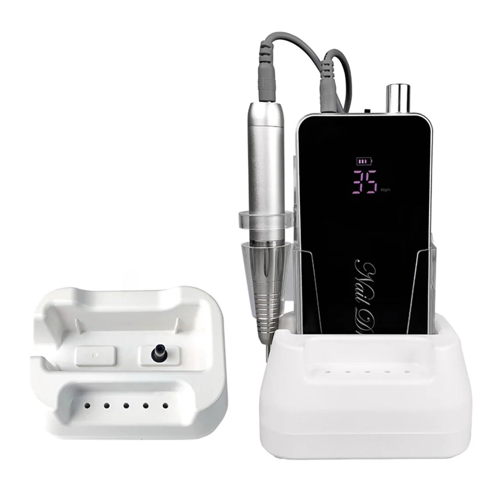 Nail Drill Brushless Desktop Machine Rechargeable Cordless Manicure Pedicure Set For Nail Equipment(Light yellow)