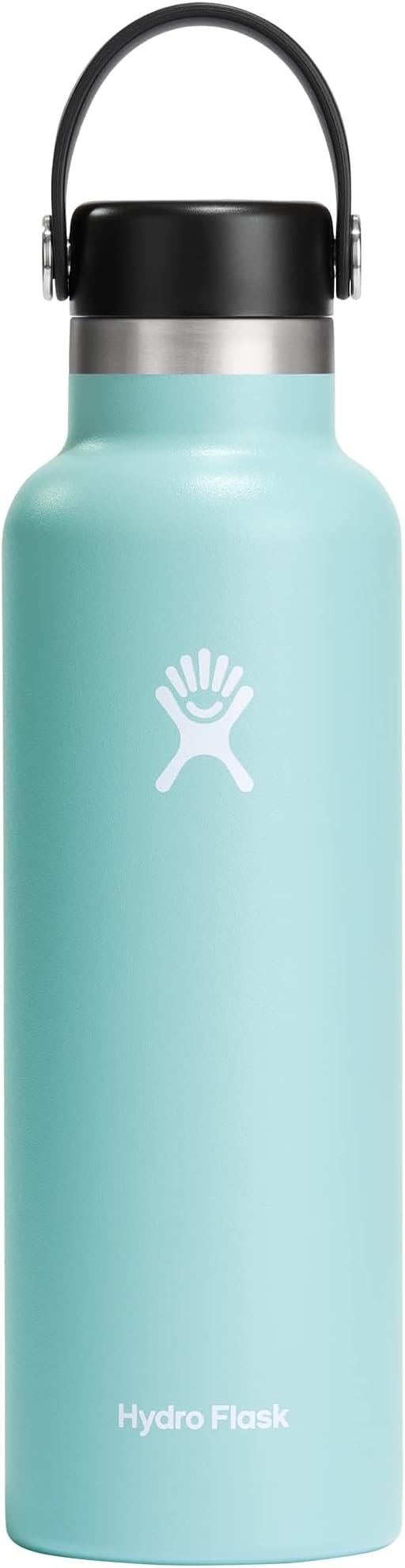 Water Bottle 621 ml (21 oz) - Vacuum Insulated Stainless Steel Water Bottle with Leak Proof Flex Cap and Powder Coat - BPA-Free - Standard Mouth - Dew