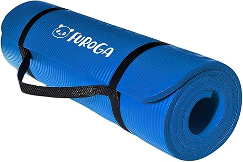 Esterilla de yoga extra gruesa  Parte trasera antideslizante  Espuma de 04 pulgadas de grosor  Incluye correas de transporte ajustables  Perfecto