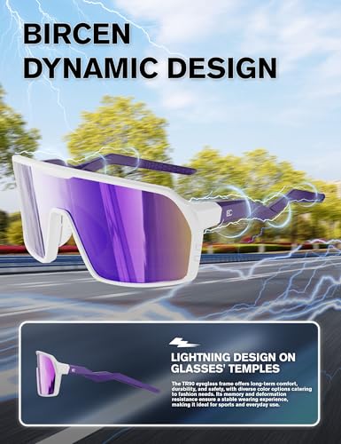 Image of BIRCEN Polarized Baseball Sunglasses for Sports: TR90 Lightweight Running Sunglasses Cycling Glasses for Outdoor Runners MTB
