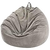 Easy to Clean: Machine wash or hand wash, wash separately at gentle cycle, light-weight design for portability. The package only comes 1pc bean bag cover, no any filler inside. The oversized zipper bean bag can fully meet your daily needs.
