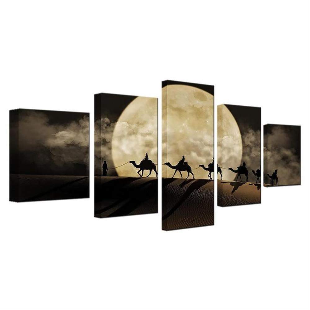 Lienzo decorativo de paisaje desértico con camellos para decoración de paredes grandes