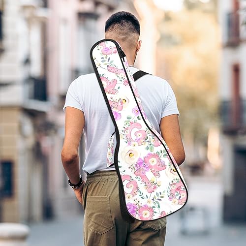 JRHEJTHH Durable Ukulele Bag Water Resistent Ukulele Case with Adjustable Shoulders for 21 23 24 inch Thick Padding Floral Art Letter - Les Beatles, Paul McCartney, John Lennon, RIngo Starr, George Harrison JRHEJTHH Durable Ukulele Bag Water Resistent Ukulele Case with Adjustable Shoulders for 21 23 24 inch Thick Padding Floral Art Letter – Image 6