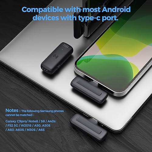 Atualizado Wireless Lavalier Microfone, Plug & Play, Auto-Sync, Redução de Ruído Mais Forte, para Gr