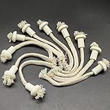 10 Pieces of Cotton Wicks with Ceramic Holder, Suitable for Alcohol lamp/Oil lamp Laboratories, Scientific Research Experiments, etc. with Ceramic Holder Wicks
