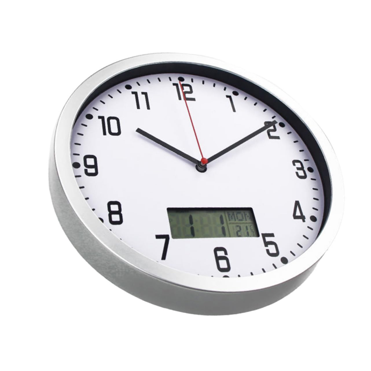 Levemolo 10 Inch Quartz Wall Clock with Thermometer Hygrometer Battery-Operated Perfect for Home Office and Outdoor