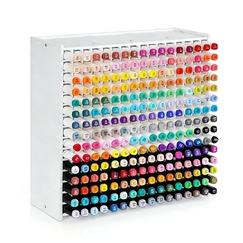 BXUUXA Organisateur de 240 Stylos, Organisateur de Marqueurs Boite Rangement Feutre Acrylique Rangement Crayon avec Séparateur Amovible pour Crayons de Couleur et Fournitures d'Art