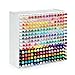 BXUUXA 240 Stifte Organizer Schreibtisch Marker Organizer mit 36 Trennbrettern f&uuml;r Marker Bleistifte Buntstifte Herausnehmbarer Stifthalter PVC Stiftek&ouml;cher Wei&szlig; f&uuml;r K&uuml;nstler Home Office (36.5x34cm)