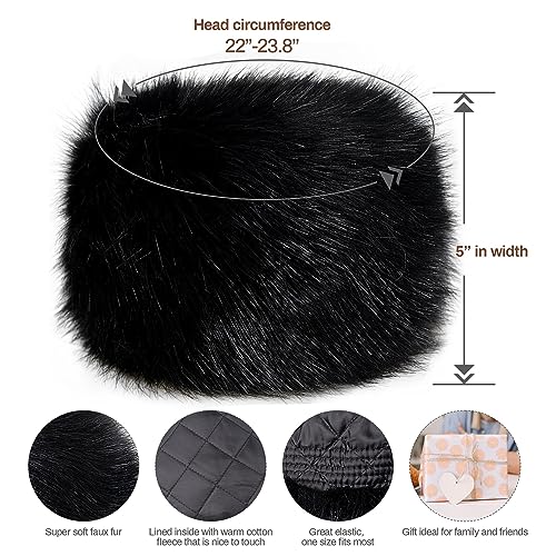 Dikoaina Faux Fur Cossack Russian Style Hat for Ladies Winter Hats for Women3