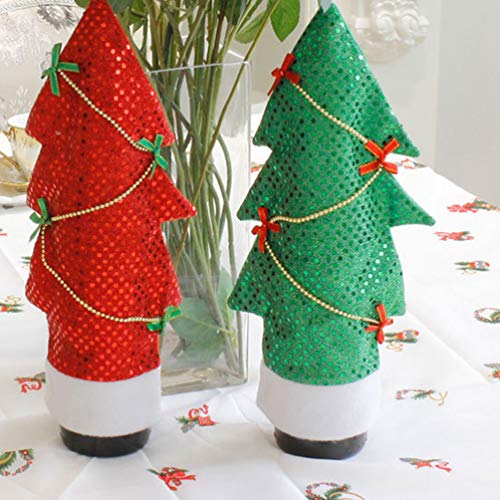 Capa para garrafa de vinho de Natal Cabilock 2 peças árvore de Natal casa casamento férias inverno a