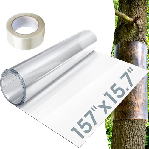 FULAIERGD 157" x 15.7" Iguana Tree Wrap Tree Trunk Protector Guard for Iguana Prevention Anti-Reptiles Climbing Barrier for Trees with PET Tape Reusable Tree-Safe Guard