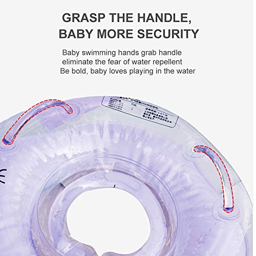QIYI Baby Swimming Neck Ring, Baby Float Ring Bath Inflatable Neck Pool Floats with Safe Home Safety Armpit Ring for Toddler Age of 0-36 Months (L)