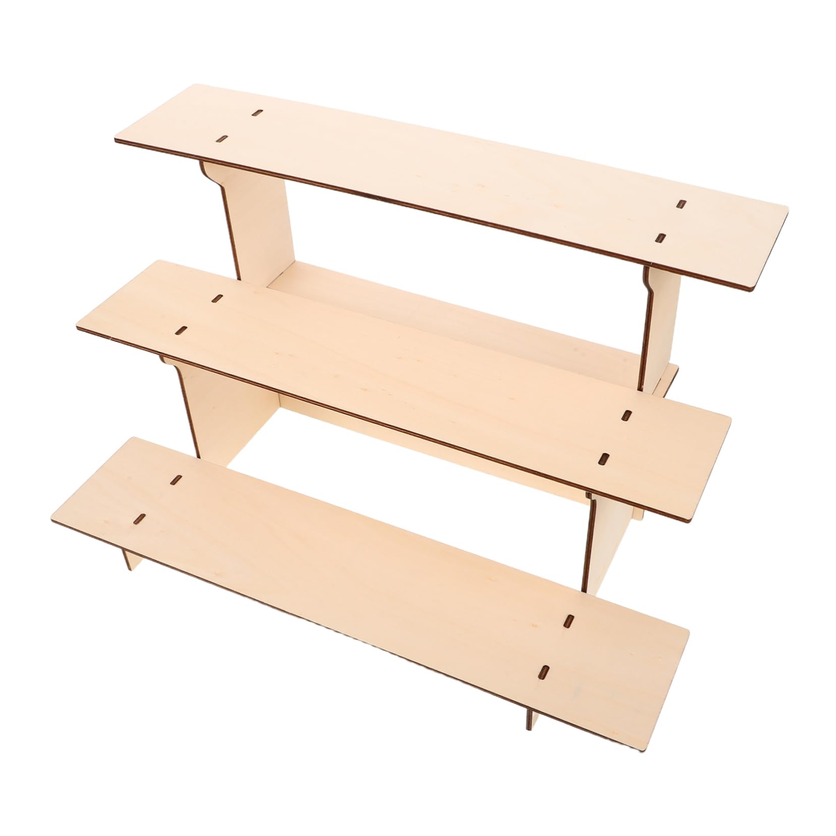 HOODANCOS Wooden Display Stand Jewelry Organizer Rack for Retail Vendors Multifunctional Tabletop Display for Earrings Cards and Items Natural Finish Space Saving