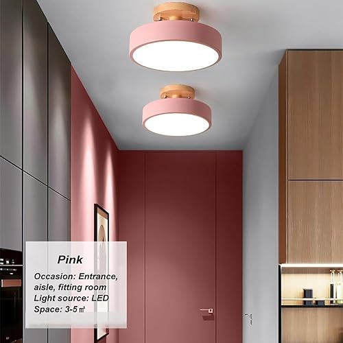 Vista 112 de Lámpara LED de techo, 34 pulgadas, 7 luces, moderna lámpara de techo empotrada de madera de 56 W, lámpara regulable para sala de estar, dormitorio