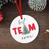 Enfeites de Natal em equipe para colegas de trabalho - Decoração de árvore de Natal de escritório de cerâmica presente de agradecimento para chefes funcionários colegas - Decorações de lembrança de