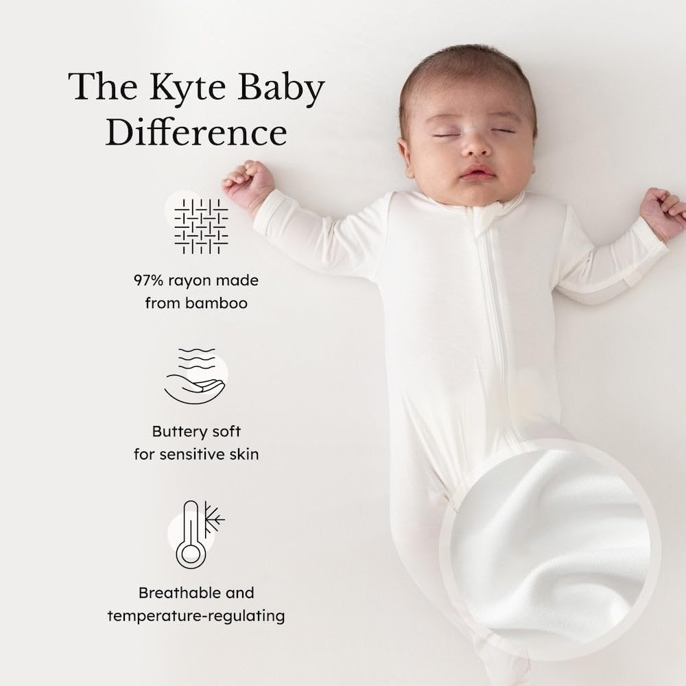 KYTE BABY Infant and Toddler Dual Zipper Footie, Ultra-Soft Rayon Made From Bamboo Sleeper, Boys and Girls Pajamas