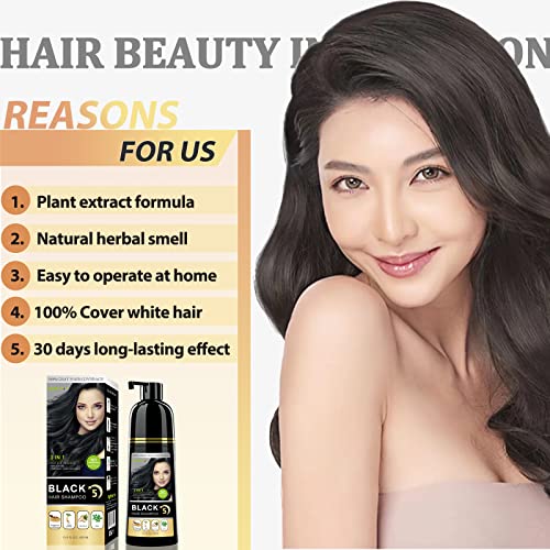 Instant Black Hair Shampoo 3 en 1 Tinte Natural Negro 400ml miniatura 5