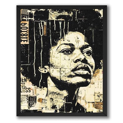 InkFlow Posters Black Woman Art Canvas Poster - Bold Mixed