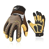 Vgo... 1Pair Safety Work Gloves,Mechanics Gloves,Impact Gloves,Anti-Vibration Gloves,Oild And Gas Digging Gloves,Heavy Duty(Size M,Orange,SL9793IP