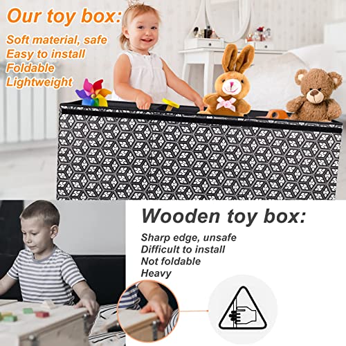 Toy Box For Boys, Large Toy Box Chest, Made With Sturdier Wood Board - Collapsible Sturdy Storage Bins With Lids, Kids Toy Box Chest Organizer For Boys Girls, Tc01,02,04 Upgraded Version #TOP2