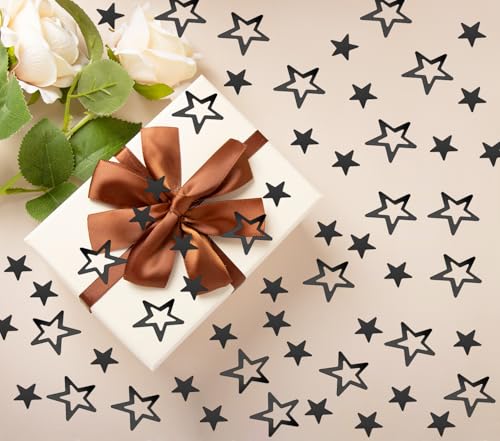 Image of ONLYKXY 500Pcs Star Table Confetti Decor Glitter Confetti Table Confetti Star Decoration for Birthday Wedding Foil Theme Christmas Thanks Giving Party Valentine's Day Scatter Bless Confetti (Black)