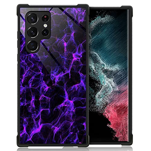 Goodsprout Compatible with Samsung Galaxy S23 Ultra Case,Purple Wood Grain Texture Amazing Pattern Design Shockproof Anti-Scratch Hard PC Back Case for Samsung Galaxy S23 Ultra Case