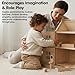 PlanToys® Bathroom Classic Set for Montessori Inspired Home and Small World Play | Practical Life, Social Skills and Imaginative Scene Building | Eco Friendly Wooden Dollhouse Bathroom Furniture