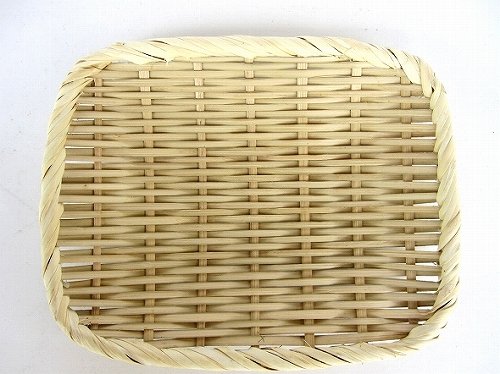 盆ザル 竹製 角長盆ざる 約21×17 50-921のサムネイル