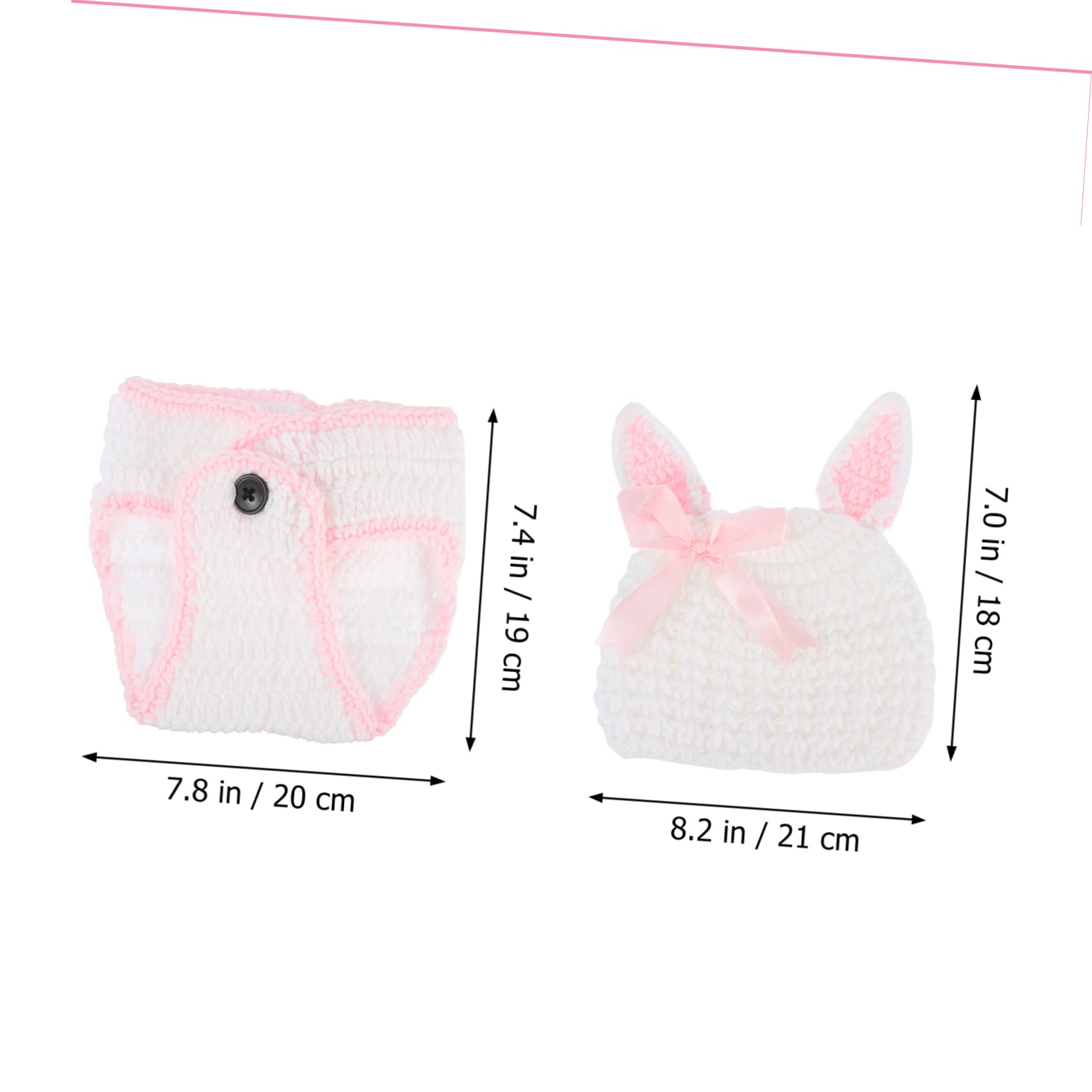 Sosoport 4juegos Conjunto De Fotografía para Recién Nacidos Disfraz De Conejito De Ganchillo Ropa para Bebés Accesorios para Sesiones Fotográficas para Fiestas y Celebraciones