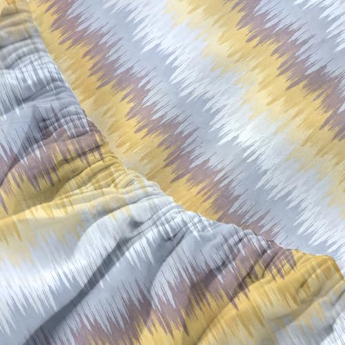 Image of Cotton Feel Glace Cotton Elastic Fitted Printed King Size Double Bed Bedsheet with 2 Pillow Covers Fits Upto 8 inches Mattress,Size- 72x78x10 Inches (Multicolor)