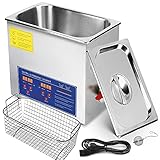 Professional 6L Ultrasonic Cleaner, 200W Heater, 180W Ultrasonic, with Digital Timer, Heater 304 Stainless Steel, for Jewelry Rings Diamond Watch Glasses Circuit Board Dentures Small Parts