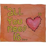 Deny Designs Isa Zapata All You Need Is Love Fleece Throw Blanket, 50 x 60
