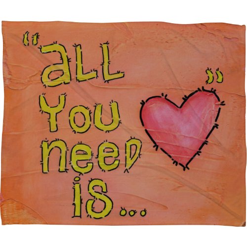 Deny Designs Isa Zapata All You Need Is Love Fleece Throw Blanket, 50 x 60