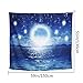 ARFBEAR Starry Ocean Tapestry, Night Sky Moon Star Light Shining Popular Wall Hanging Tapestry Pure Blue Beach Blanket (medium-59 x 51 in)