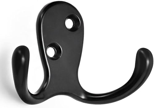 Miniatura 6 de HOMOTEK Paquete de 8 ganchos resistentes para abrigos montados en la pared de doble punta (izquierda y derecha) a prueba de óxido, accesorios retro