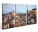 Produktbild Leinwandbild 3 Tlg. Skyline Havanna Stadt Kuba Häuser Leinwand Bild Bilder Holz fertig gerahmt 9P981, 3 tlg BxH:120x80cm (3Stk 40x 80cm)