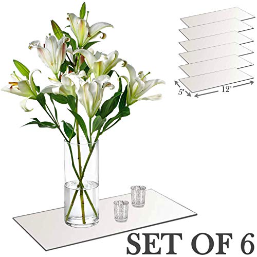 Rectangle Mirror Tray - Mirrors Glass Plates - 5 x 12 inch