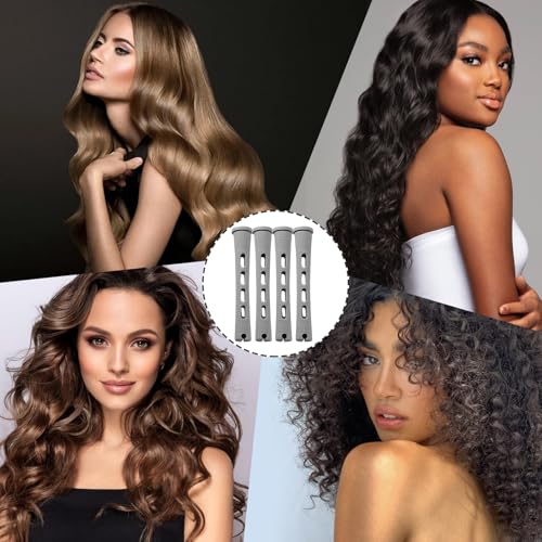 Coufce 60 Pcs Perm Rods 0.59\" Grey Hair Rollers Cold Wave Rods Long Short Hair Rollers Curling Rods - Thumbnail 6