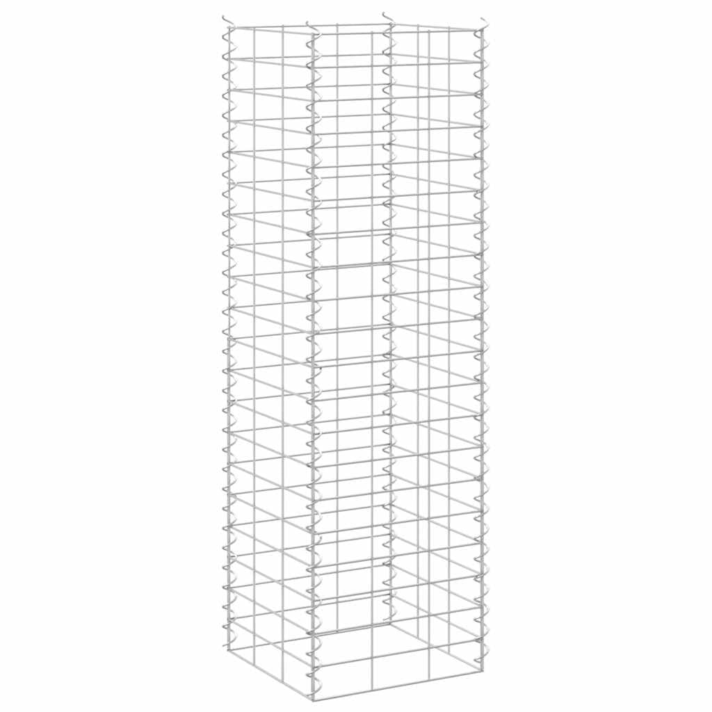 vidaXL 3X Arriate de Gaviones Jardinera Macetero Cesta Pared Alambre Maceta Flores Plantas Jardín Patio Terraza Estable Hierro 30x30x100 cm