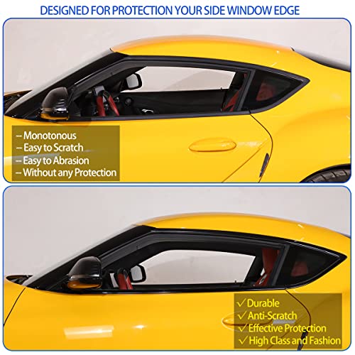 Fit For Toyota Supra Gr A90 A91 Mk5 2019-2022 Window Molding Trim, Window Seal Strip, Car Outside Anti-Scratch Window Seal Belt, 6 Pcs (Bright Black) #TOP1