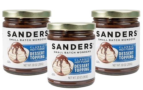 Sanders Classic Hot Fudge Topping 10oz Jar (3-Pack) - Premiu...
