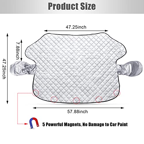 Car Windshield Snow Cover,Universal Car Snow Cover, Sun Cover,Protection Wiper Windshield And Rearview Mirror,Fits Truck Suv Van Car Accessories(58In X 47In) #TOP1