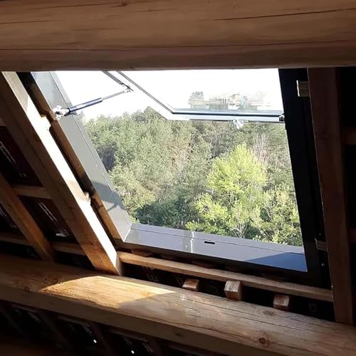 Okno dachowe Skylight na poddasze i piwnicę 96 x 45 cm rama ze stopu aluminium, izolacja akustyczna ze szkła hartowanego, idealna do oświetlenia słonecznego i płaskiego dachu spadzistego