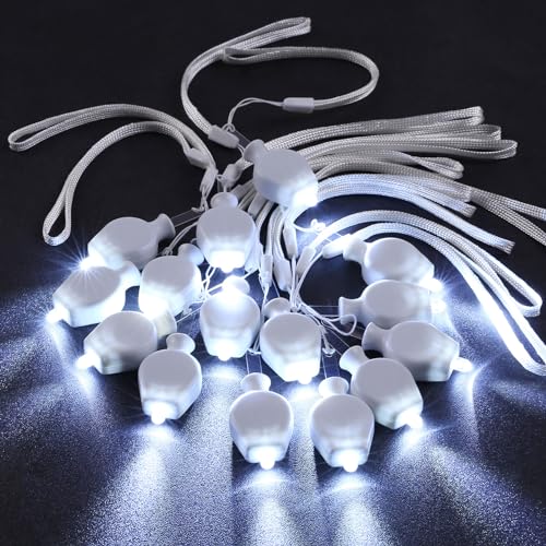 Encham 15 Stück LED Ballonlichter Mini LED Weiß Beleuchtung Ballon Lichter mit Seil für Papierlaterne Luftballons Dekoration für Weihnachten Hochzeit Party